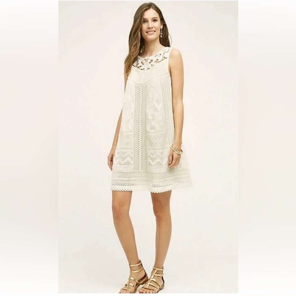 Anthropologie White Lace Dress